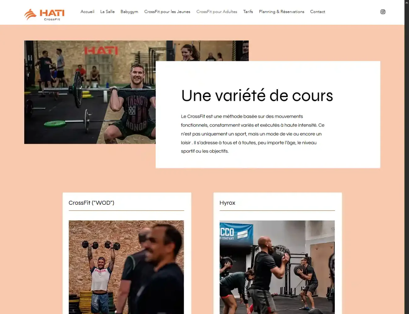 Ancien site HATI CrossFit (Wix)